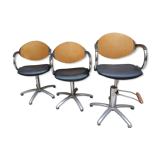Three hairdresser chairs by designer Maletti 1979