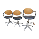 Three hairdresser chairs by designer Maletti 1979