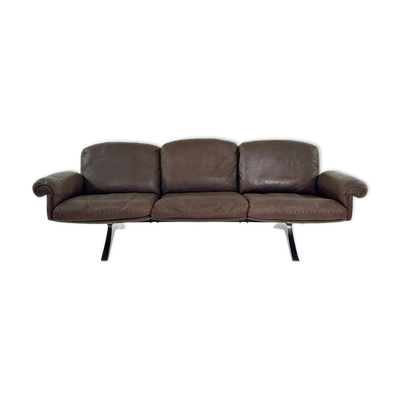 Canapé 3 places vintage De Sede DS-31 en cuir marron