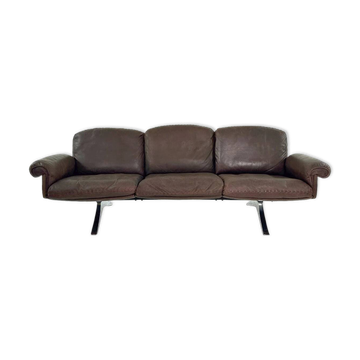 Vintage De Sede DS-31 three-seater sofa – brown leather design classic