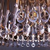 Lustre vintage ovali 12 feux design sciolari chrome métal inox space age
