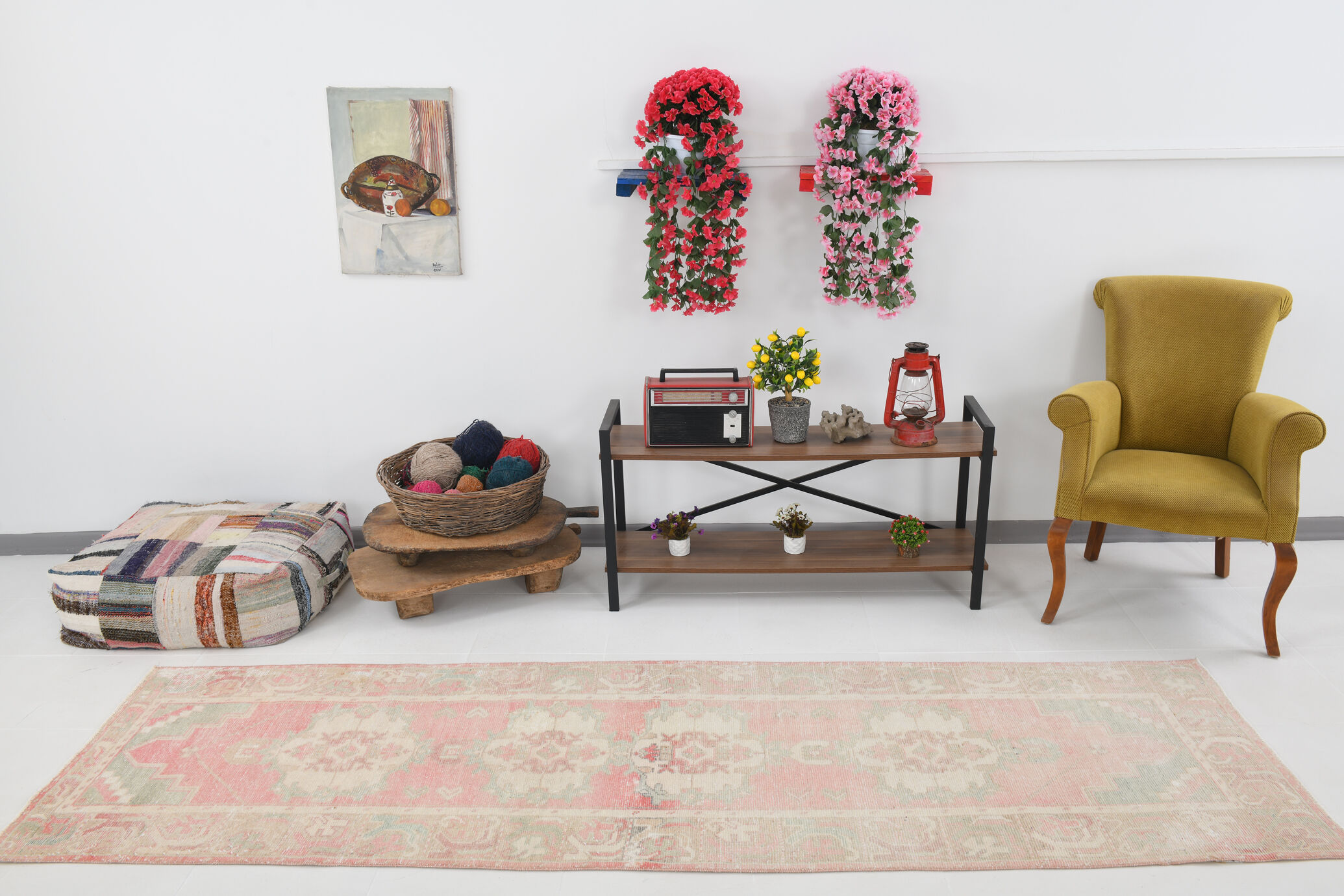 3x10 pale red antique vintage runner rug,90x299cm