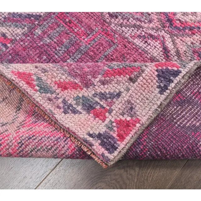 Vintage Turkish hand-knotted runner 78x340