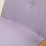 Vintage armchair in lavender wool and oak.