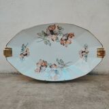 Plat art déco ovale en porcelaine