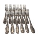 12 silver-plated metal table forks by Ercuis silversmiths, Mousseline pattern