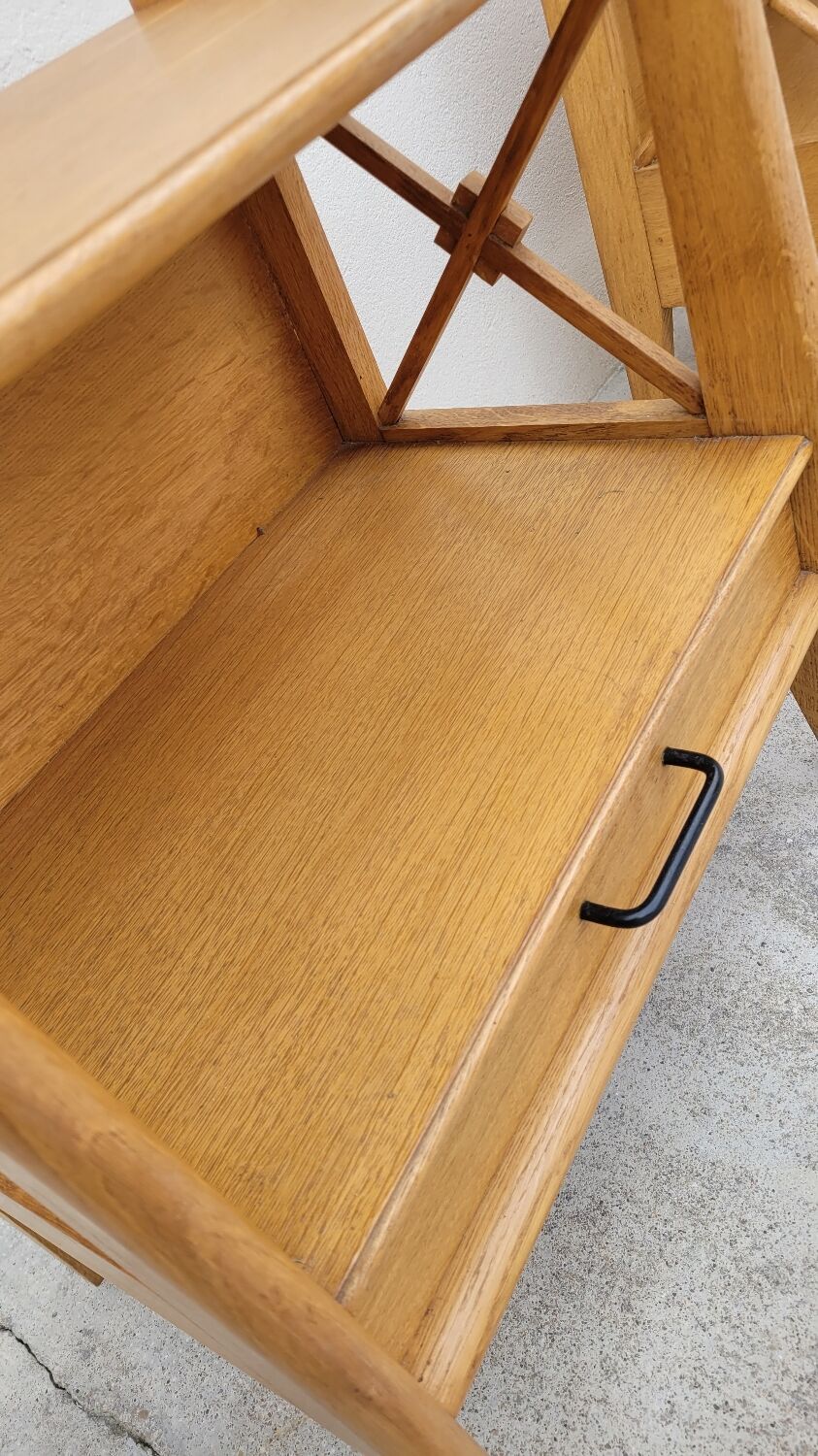 Paire de table de chevets Ateliers Saint sabin en chêne 1950