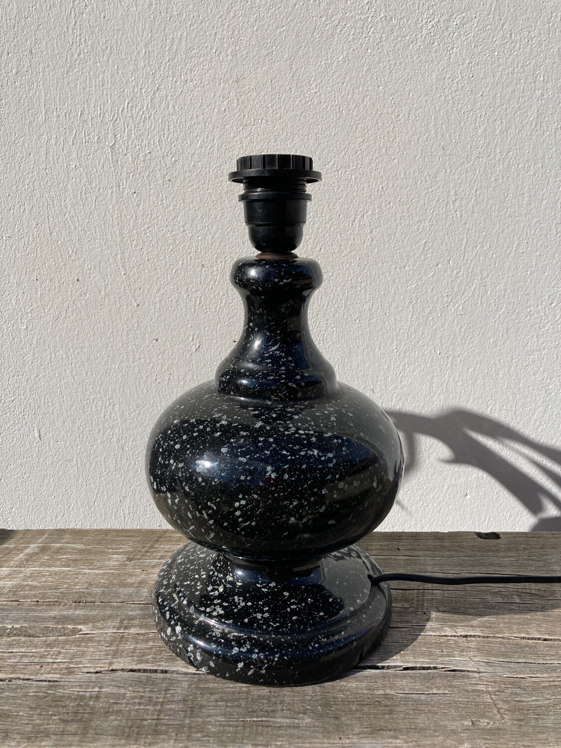 Black Memphis 80 speckled ceramic lamp base