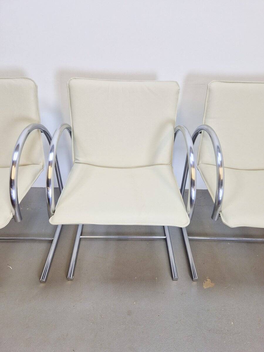 Postmodern Leather Cirkel Chairs by Karel Boonzaaijer & Pierre Mazairac for Metaform, 1980s, Set of 4