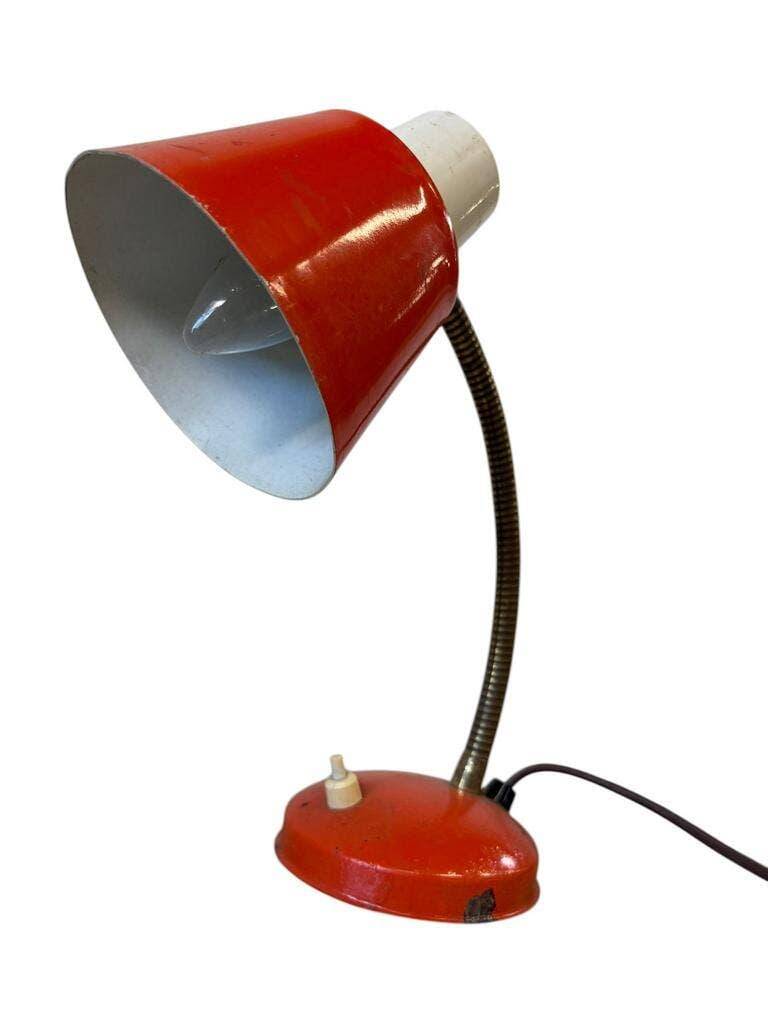 Vintage red metal desk lamp