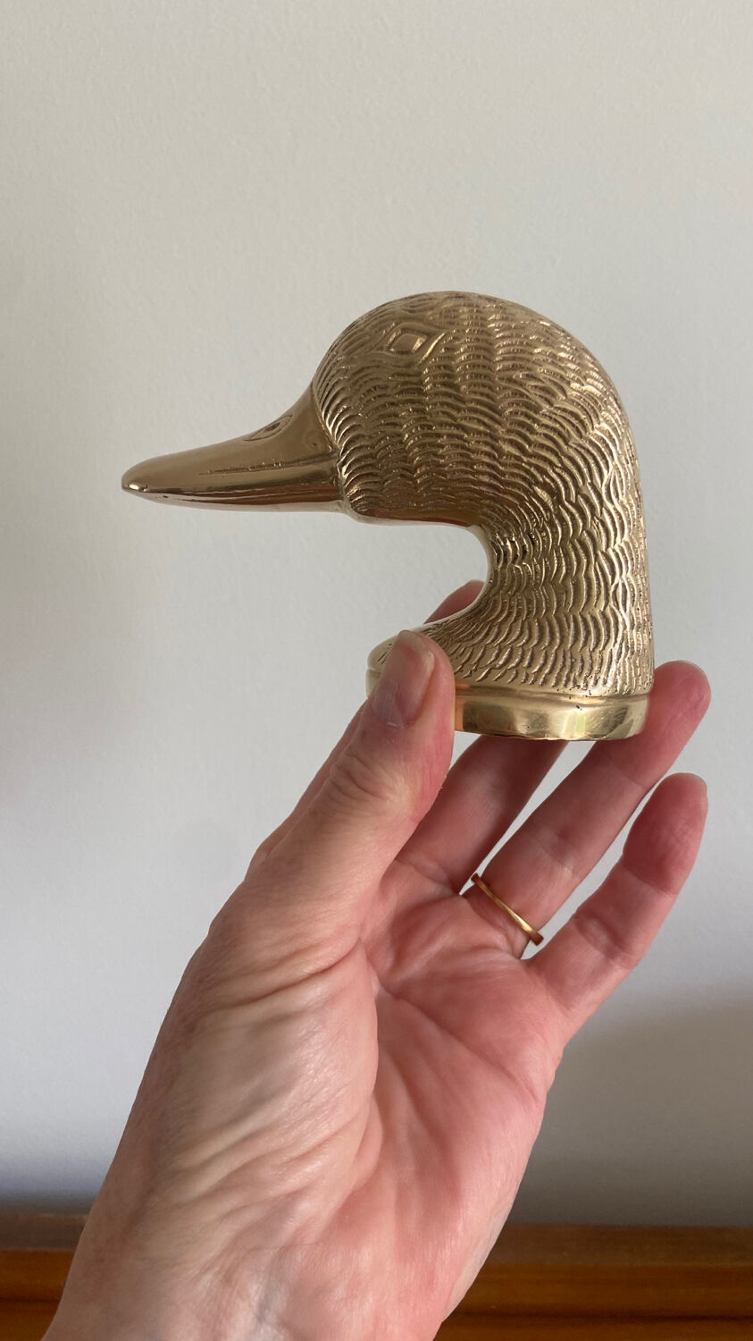Vintage brass bottle opener duck head
