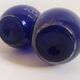 Pair of colbat blue art deco vase with silver leaf inclusions height 24 cm