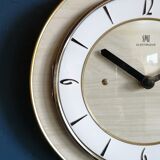 Formica vintage clock round silent wall clock "SMI golden maple"