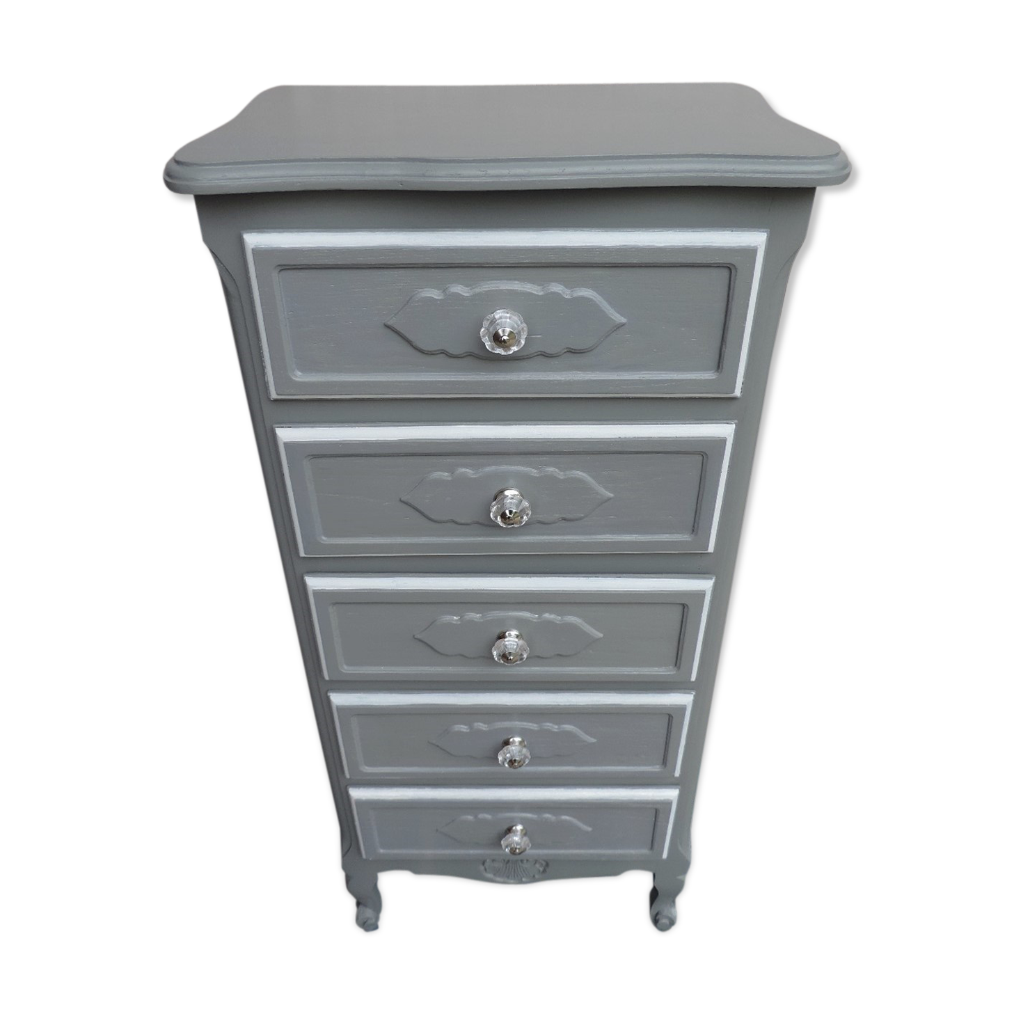 Relooked 1970 oak chiffonnier