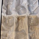Set of 6 wine glasses and carafe in Lorraine Crystal - Gérard Model