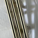 Brushed gold aluminum and smoked glass shelf from the 70s