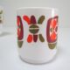 Three mugs and two cups decoration flowers design Jean-Charles Meunier 70s