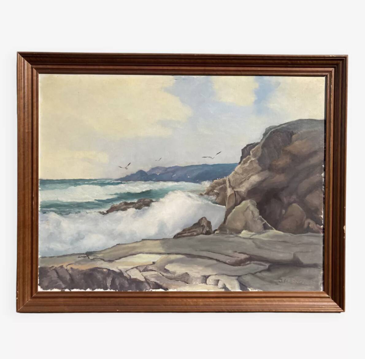 Tableau ancien mer / huile sur toile