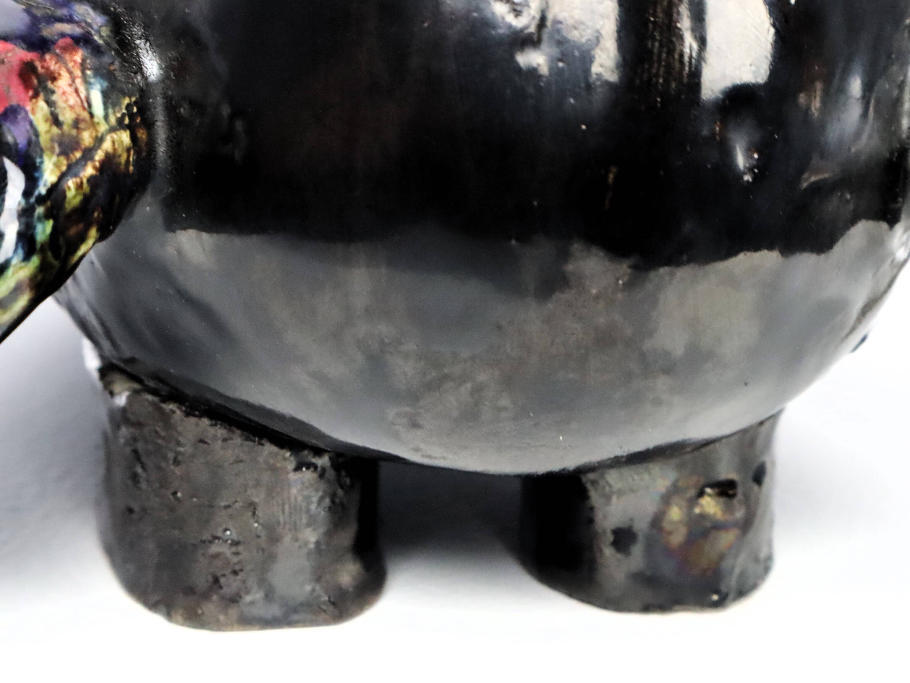 Zoomorphic ceramic vase in the style of Guidette Carbonell