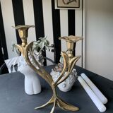 brutalist double flame chandelier