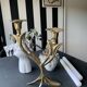 brutalist double flame chandelier