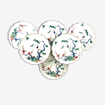 6 Japanese Arita dessert plates