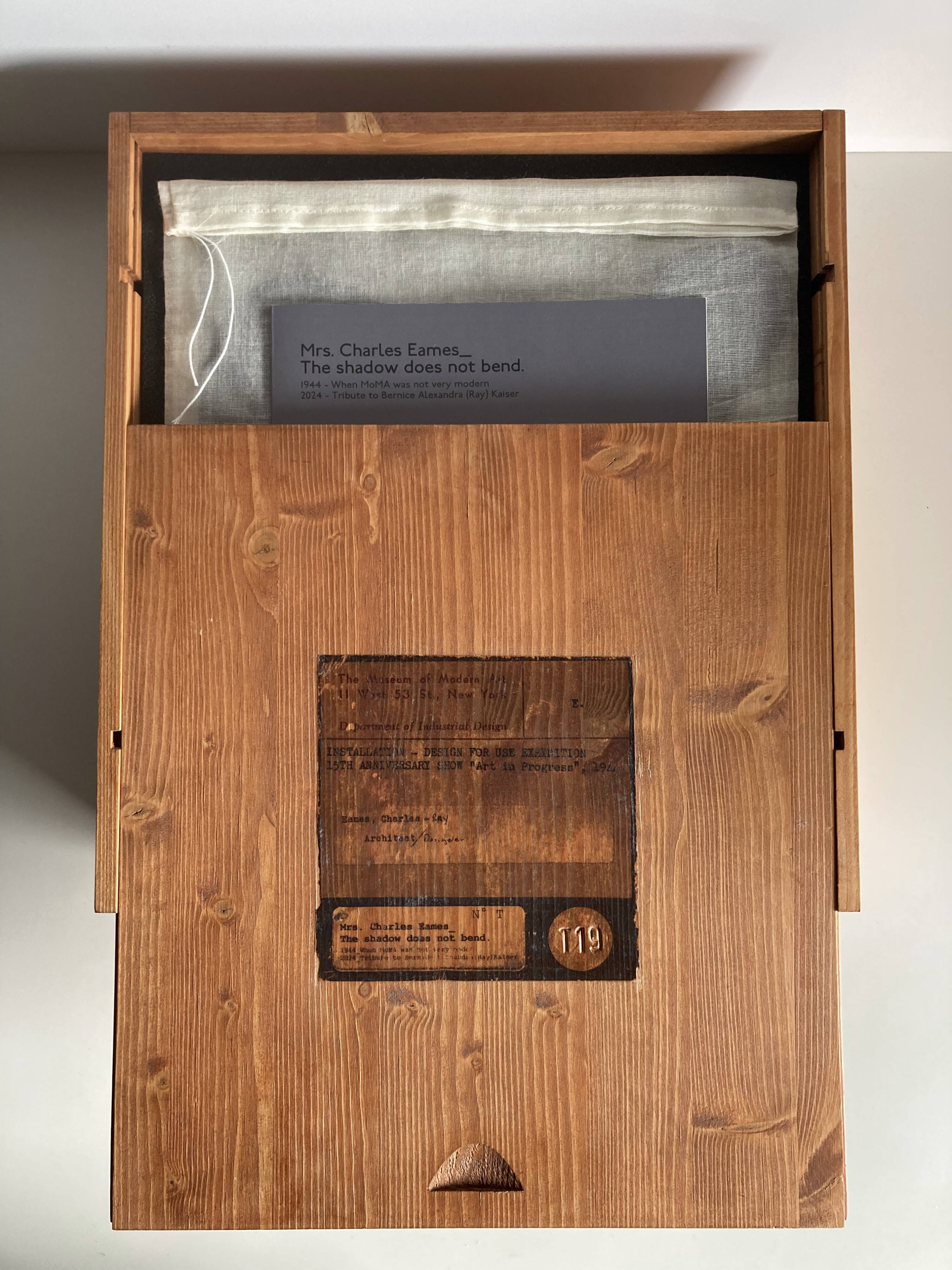 Mrs. Charles Eames_ The shadow does not bend, walnut plywood sculpture