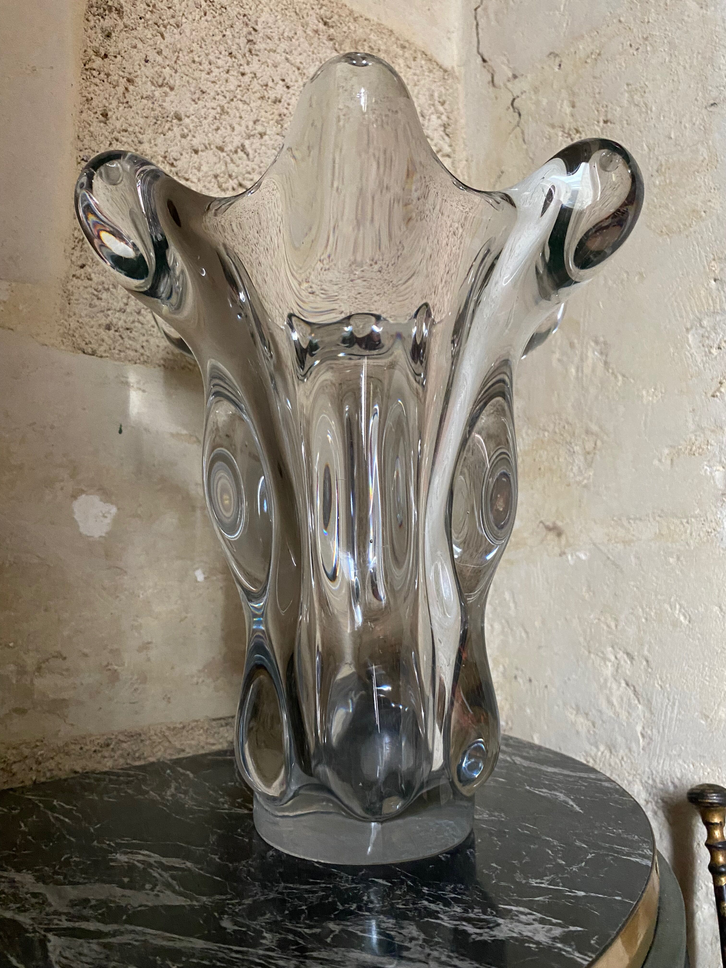 Giraffe vase in crystal from Vannes