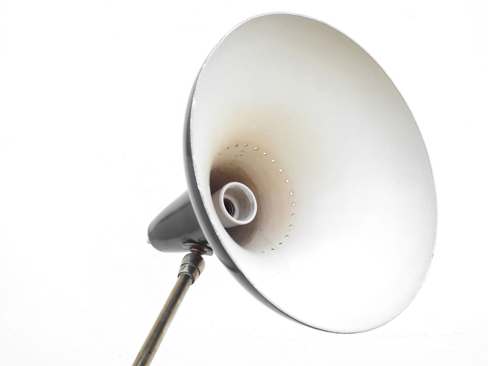 Stilnovo design floor lamp three arms years 50 in alluminium marble, rarest