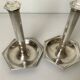 Pair of silver-plated metal candlesticks