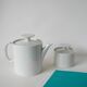 white ceramic teapot and sugar bowl Germany Thomas Design Modernist 1970