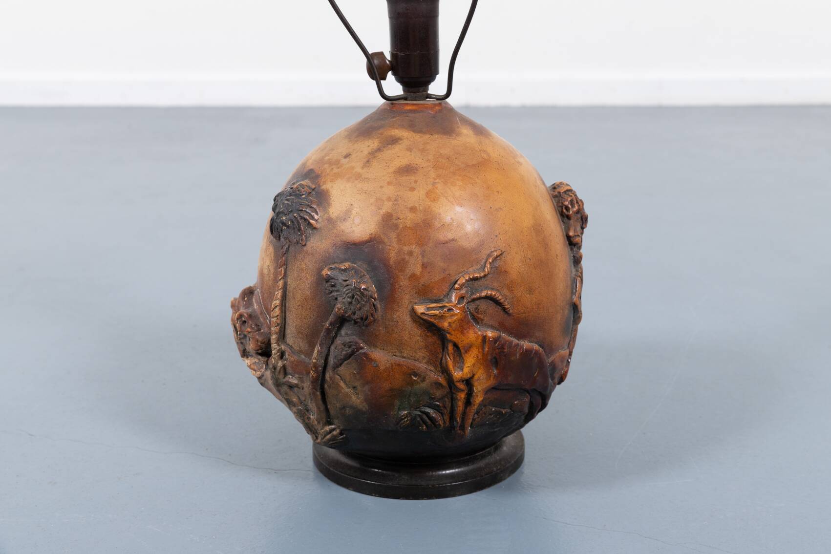 Vintage Danish ceramic relief table lamp, 1960’s