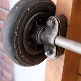 Industrial coffee table pallet on wheels