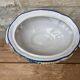 Old serving dish, vegetable dish, soup tureen without lid, flower decoration