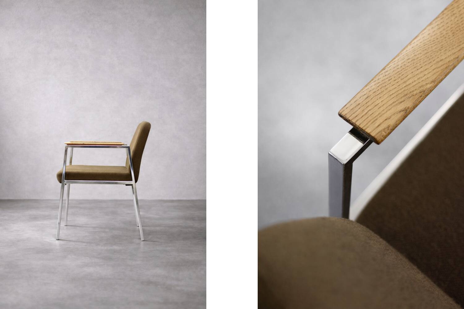 Vintage Mid-Century Modern German Brown Conference Chair from Drabert, 1970