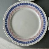 4 assiettes plates Digoin Sarreguemines France, 24 cm