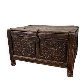 Asia 18th century: carved wooden chest