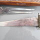 Carved kitchen knife and fork from India