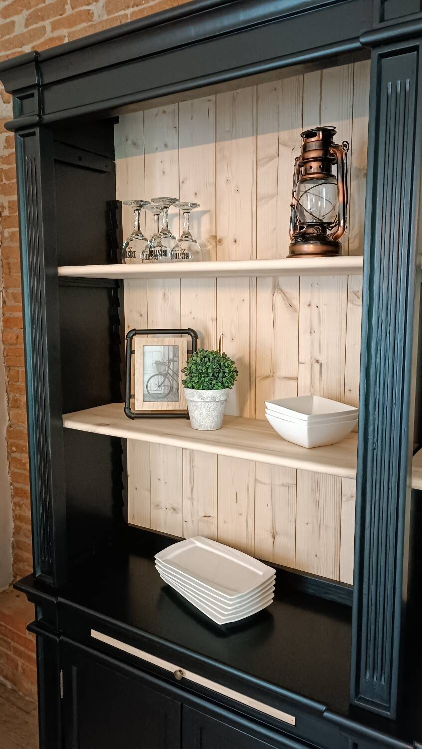 Black and wood dresser bookcase
