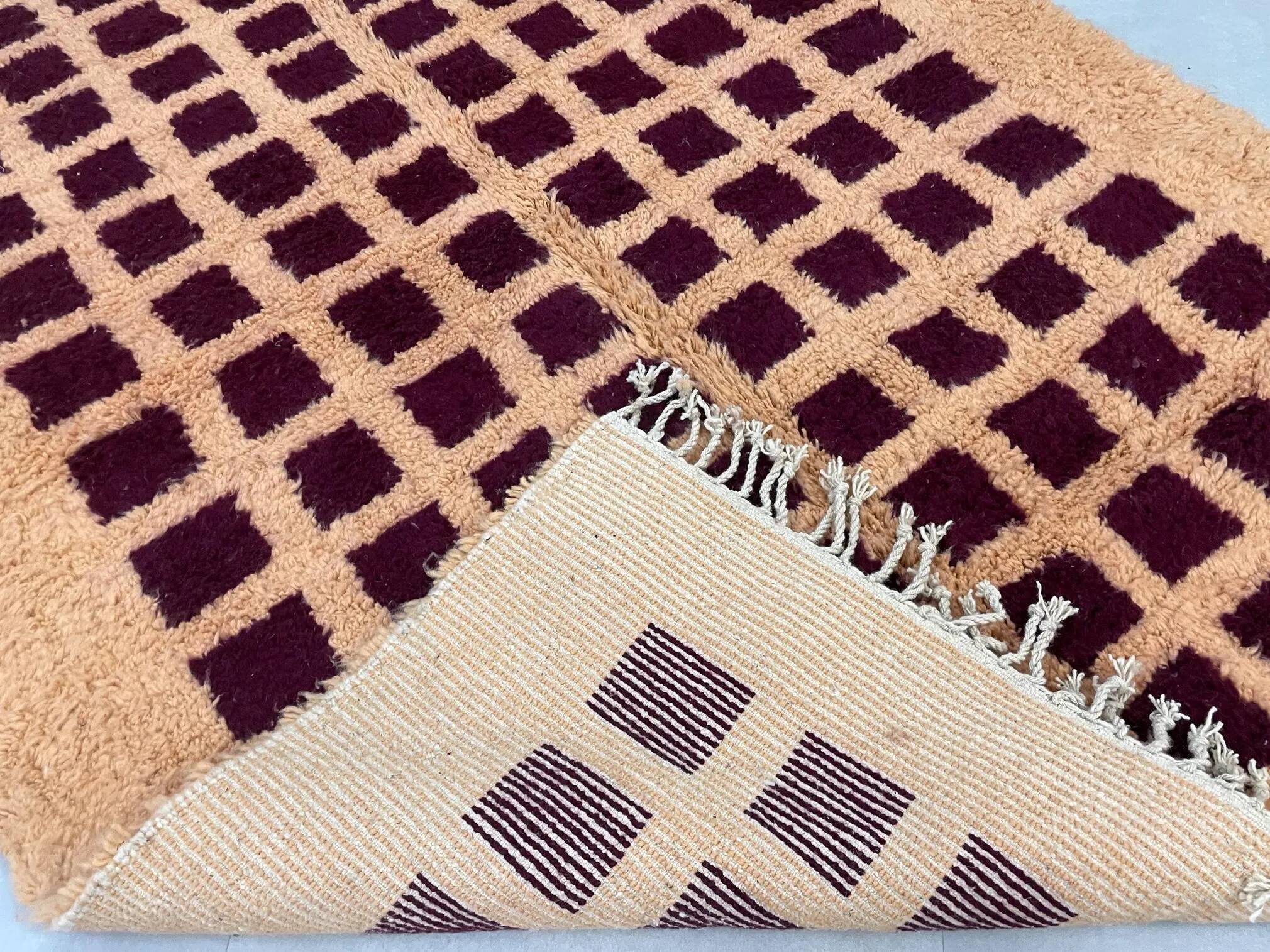 Handmade wool rug Morocco 3 x 2 m