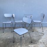 Set of 5 grey formica chairs