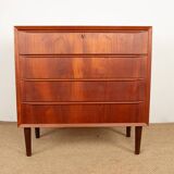 Commode 4 tiroirs en teck, Danemark 1960