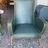 Fauteuil similicuir vert