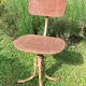 Tabouret pivotant en métal et bois