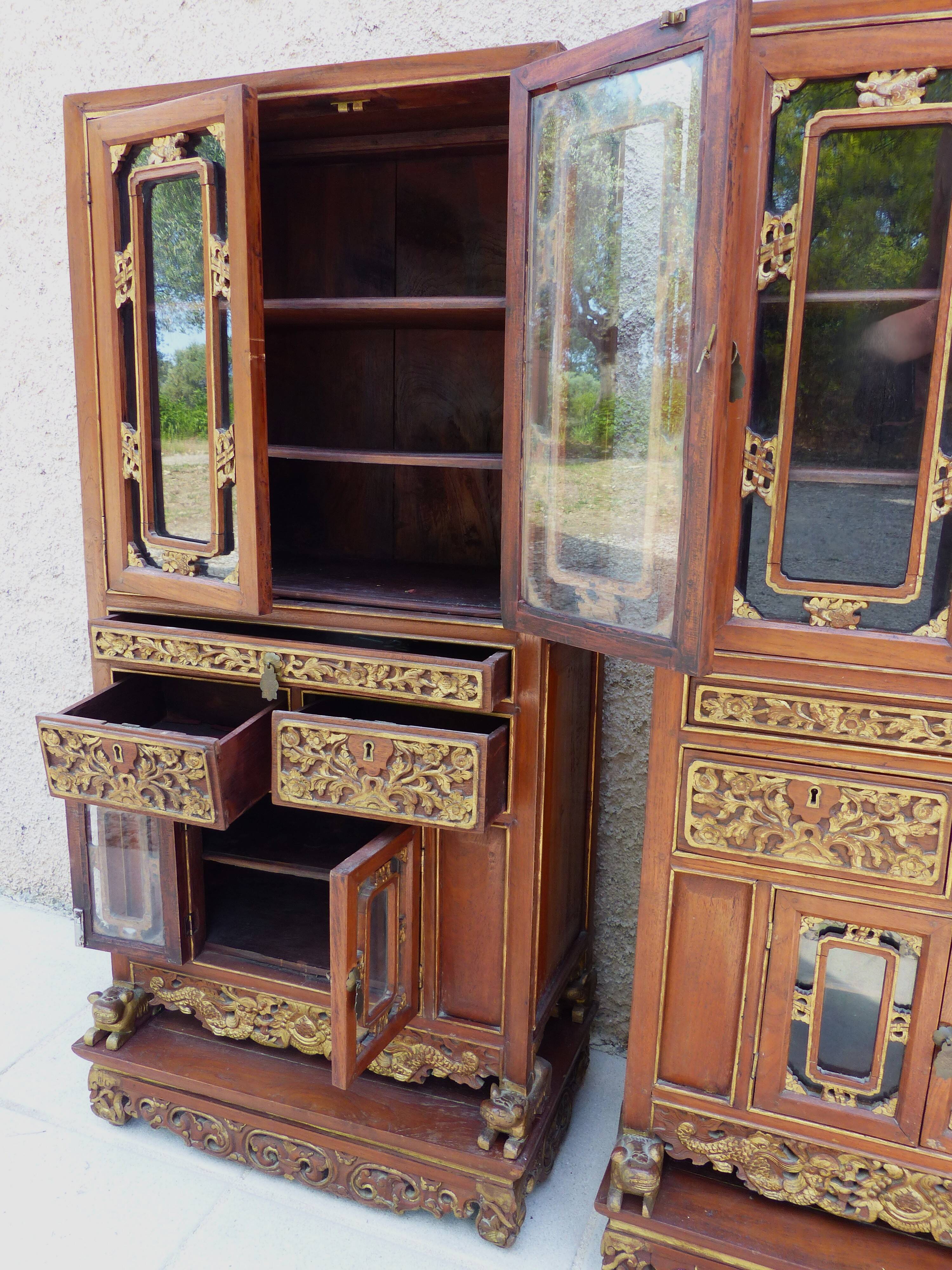 Pair of small peranakan chinese cabinets – indonesia – jakarta