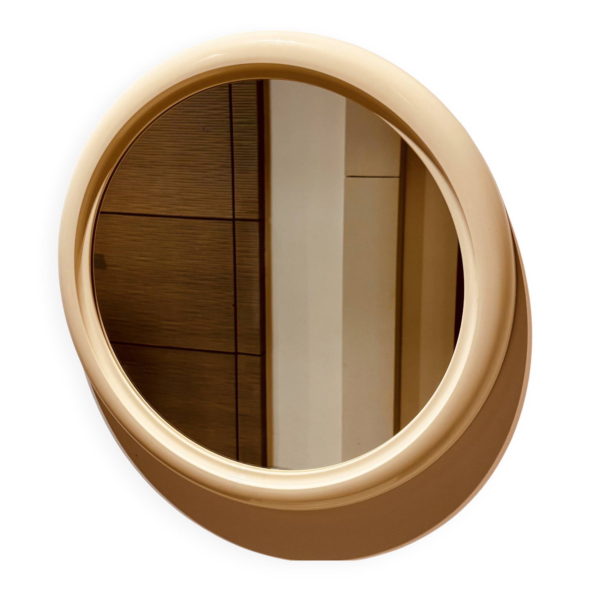 Vintage Space Age round mirror