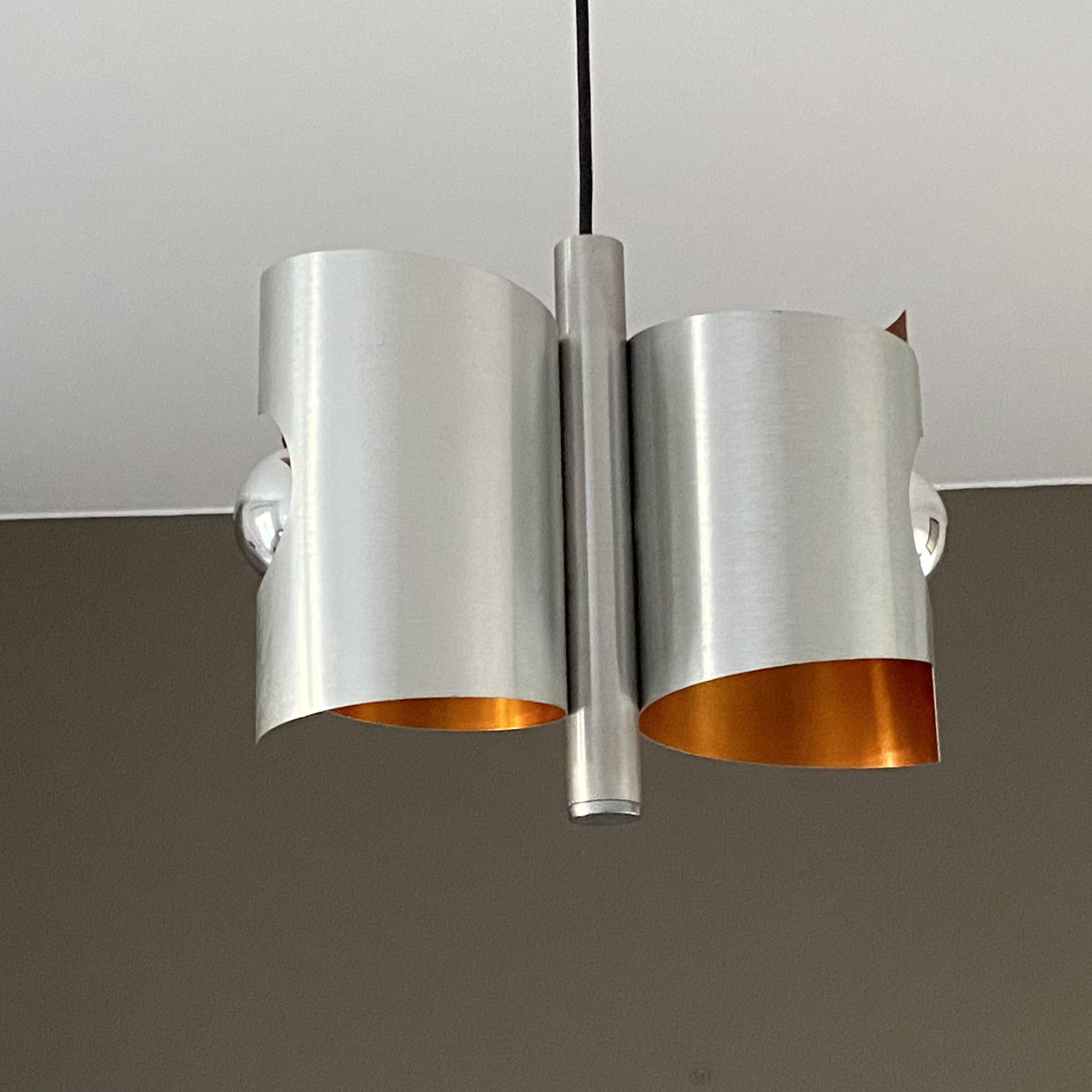 Suspension Polam Bielsko. 1970. Space age. Inox Brossé.
