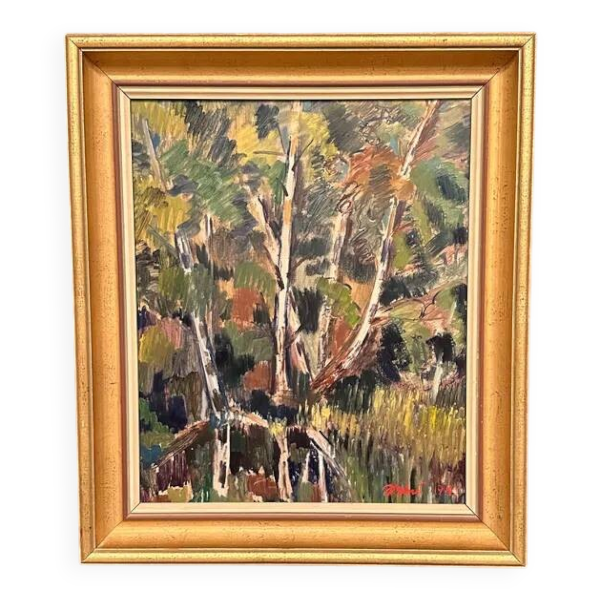 Original Swedish Oil on Panel – “Forest” by Arvid Herbert