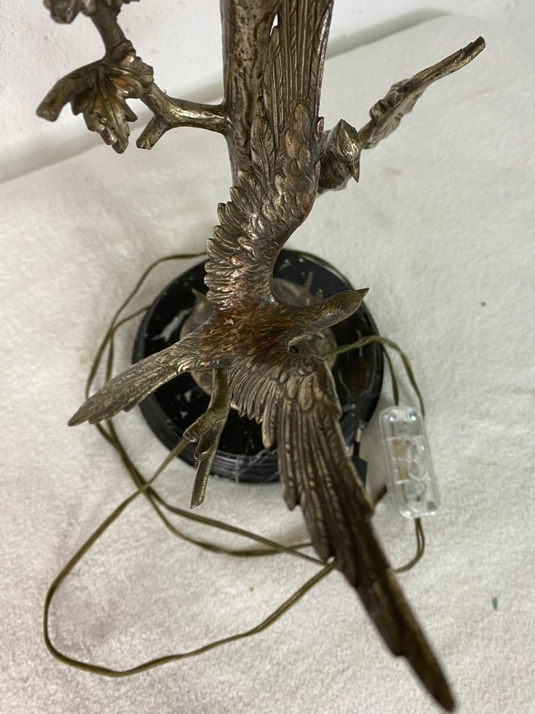 Vintage table lamp S Agudo, marble & silver metal