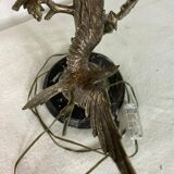 Vintage table lamp S Agudo, marble & silver metal